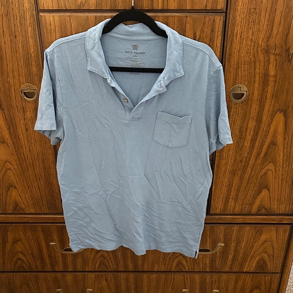 Mack Weldon Sky Blue Polo Shirt for Men L